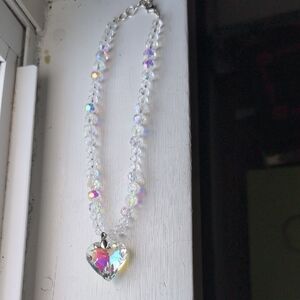 Iridescent Heart Pendant Necklace